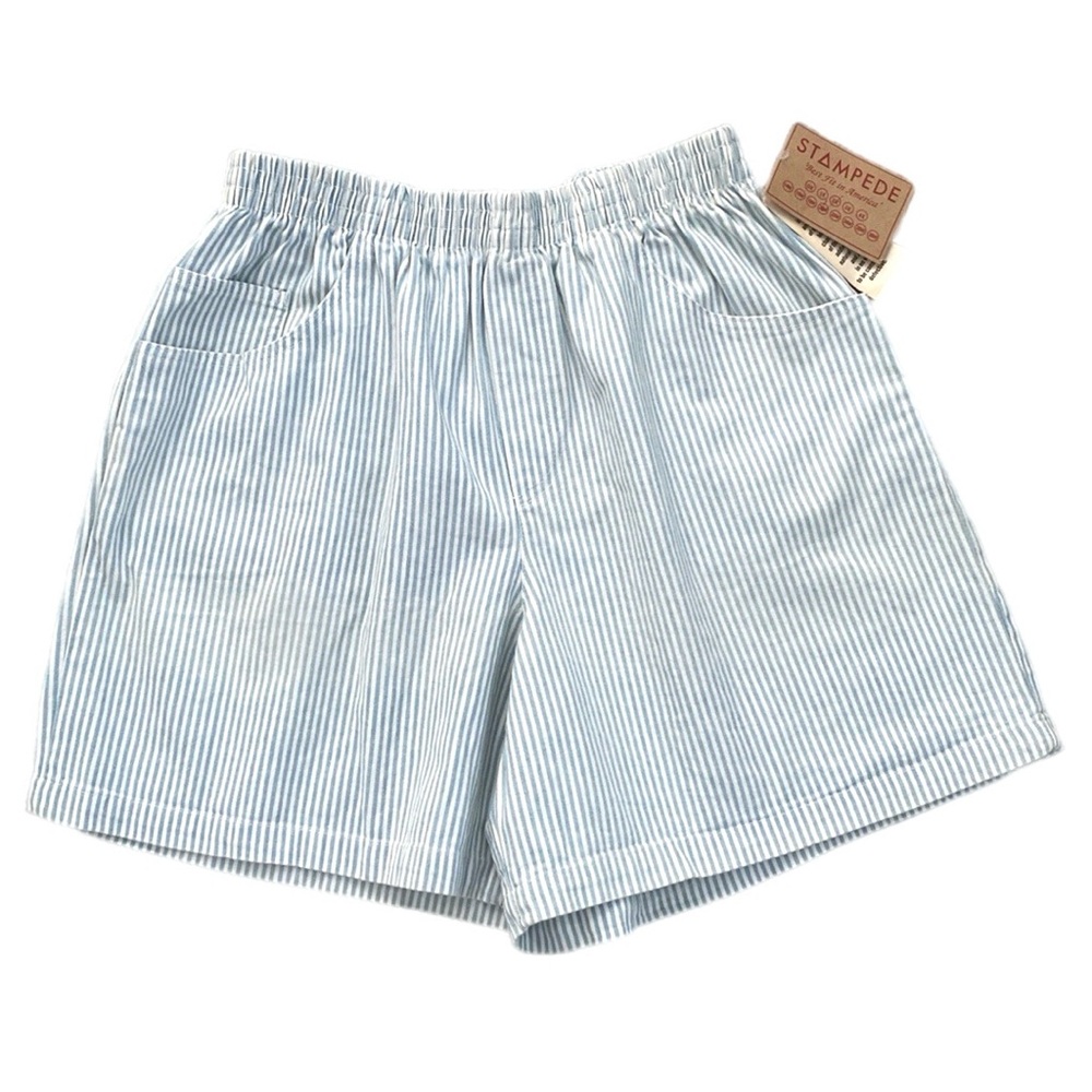 Stampede USA Vintage Blue White Striped Jean Shorts Sz 20W